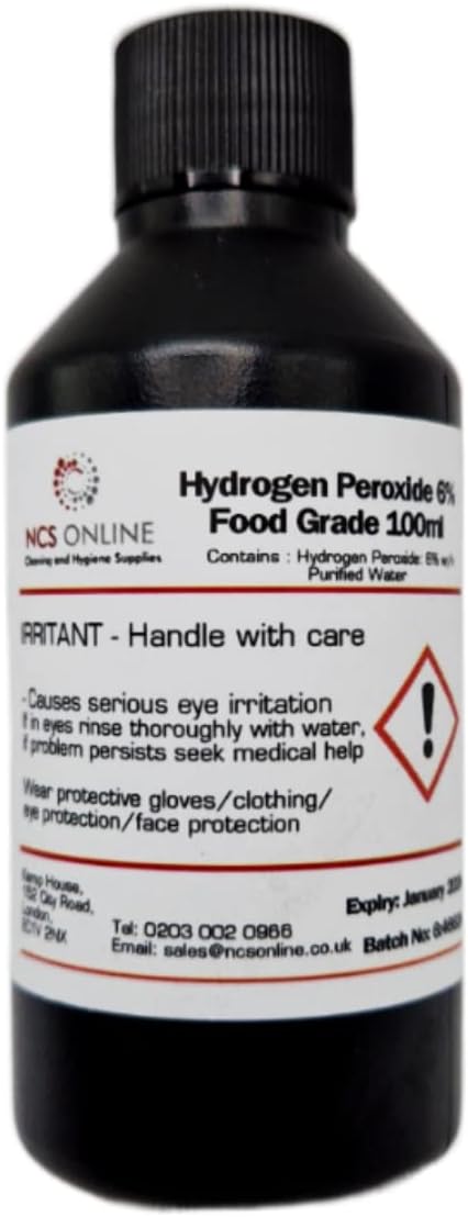 Hydrogen Peroxide 6% Food Grade 100ml - Pure and Unstabilised