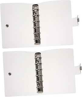 MAGICLULU 2Pcs 6 Manual Caso Adesivo Removível Planejador Orçamento Folhas Soltas Claro Recheio De Dinheiro Fichário Pvc A7 Diário Transparente Pvc Fichário De Folhas Soltas Pvc A7 Diário