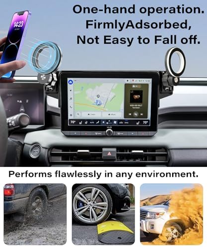 Image of Car Phone Holder for 2026 Toyota RAV4 /RAV4 Hybrid 10.5 inch Screen Accessories | MagSafe Strong Magnetic Clip Cell Phone Mount, 360 Rotatable Hands-Free Holder, Not Block Air Vents