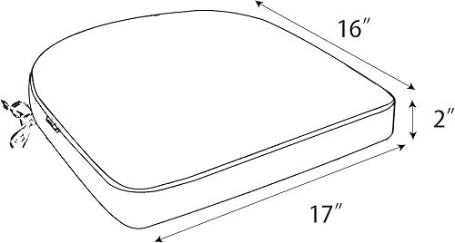 Miniatura 2 de Favoyard Cojines para sillas de exterior de 17 x 16 x 2 pulgadas, juego de 4 cojines de asiento impermeables para muebles de patio con funda