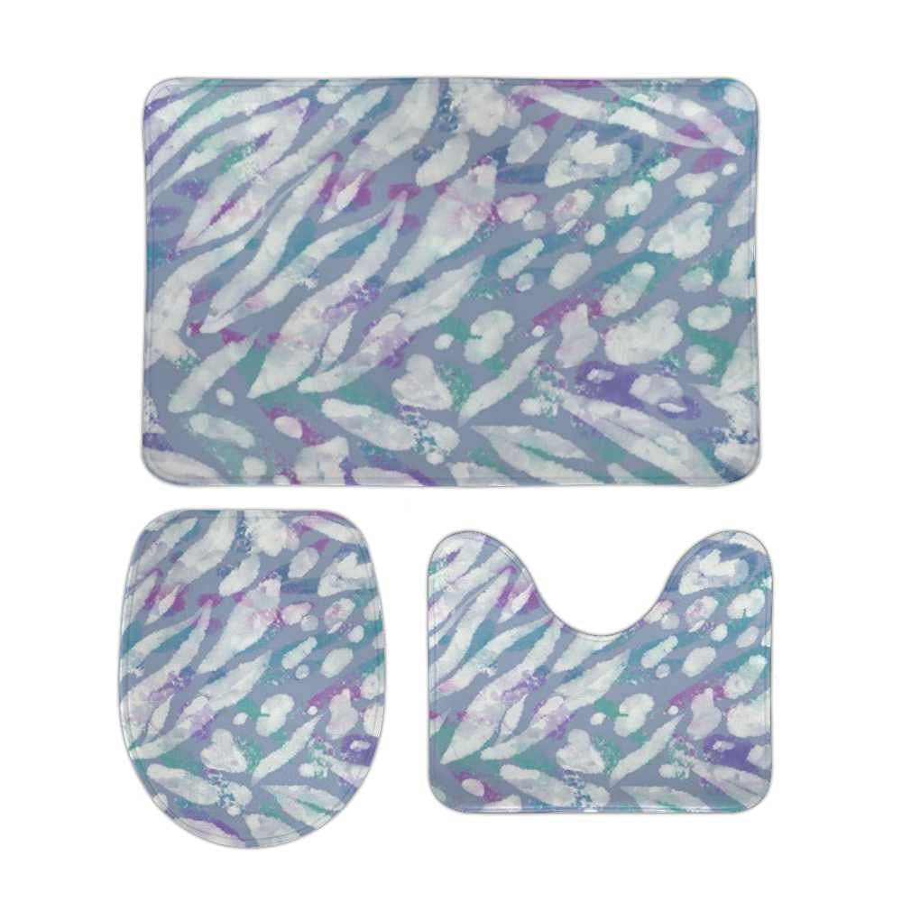 Tapis de salle de bain violet géométrique pour sortie de douche sécurisée