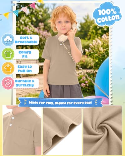 Image of Toddler Boys Cotton Henley T Shirts