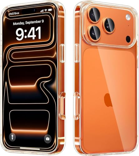 Image of ClearShield Transparent Back Cover for iPhone 17 Pro, Hybrid PC & TPU Shockproof Design, 360 Degree Protection Crystal Clear Case, Anti-Scratch Armor Mobile Phone Cover