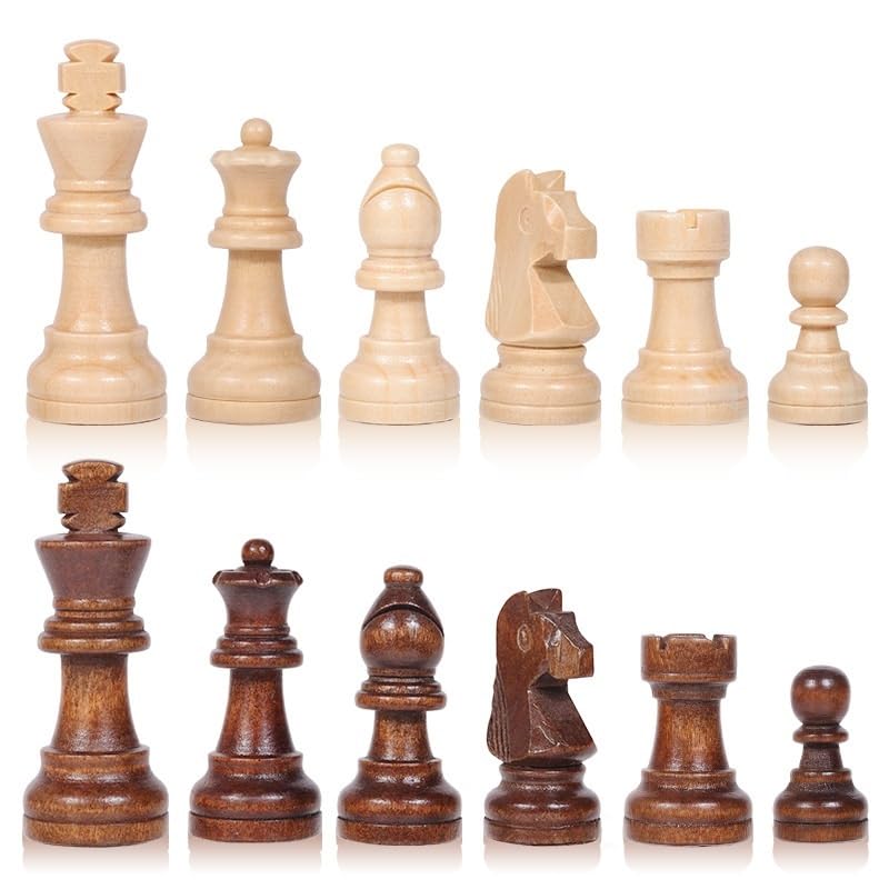Juego de ajedrez magnético de madera de 12,8 pulgadas, 2 almacenamiento