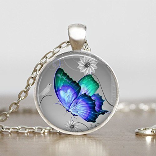 Blue Wings Butterfly Pendant Handmade Necklace - //coolthings.us
