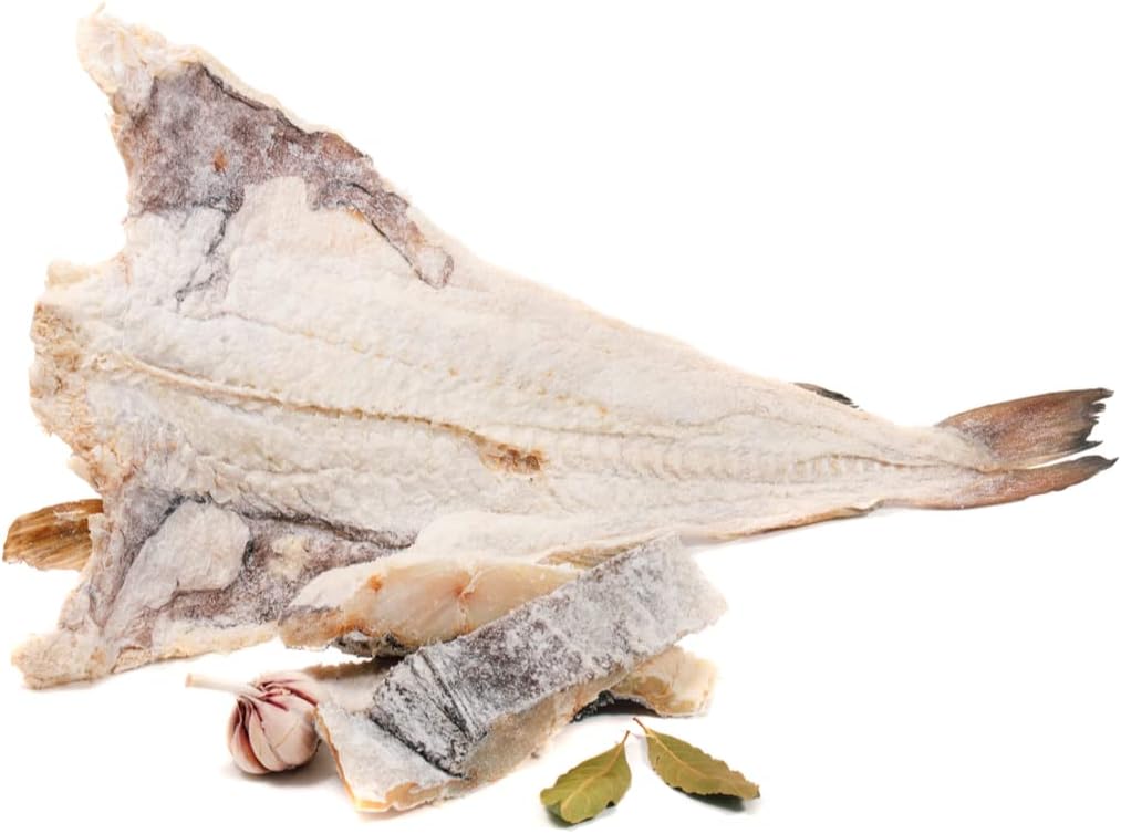Salted Cod 1.2kg ±%5 | Bacalhau | Traditional Dried & Salted Atlantic Cod | Ready to Soak and Cook