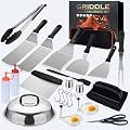 Griddle Accessories Kit for Blackstone and Camp Chef,Extra Thickened Stainless Steel Grill Accessories Set?Grill Tools Set with Enlarged Grill Spatula, Griddle Cover Salt and Pepper Shakers (23PCS)