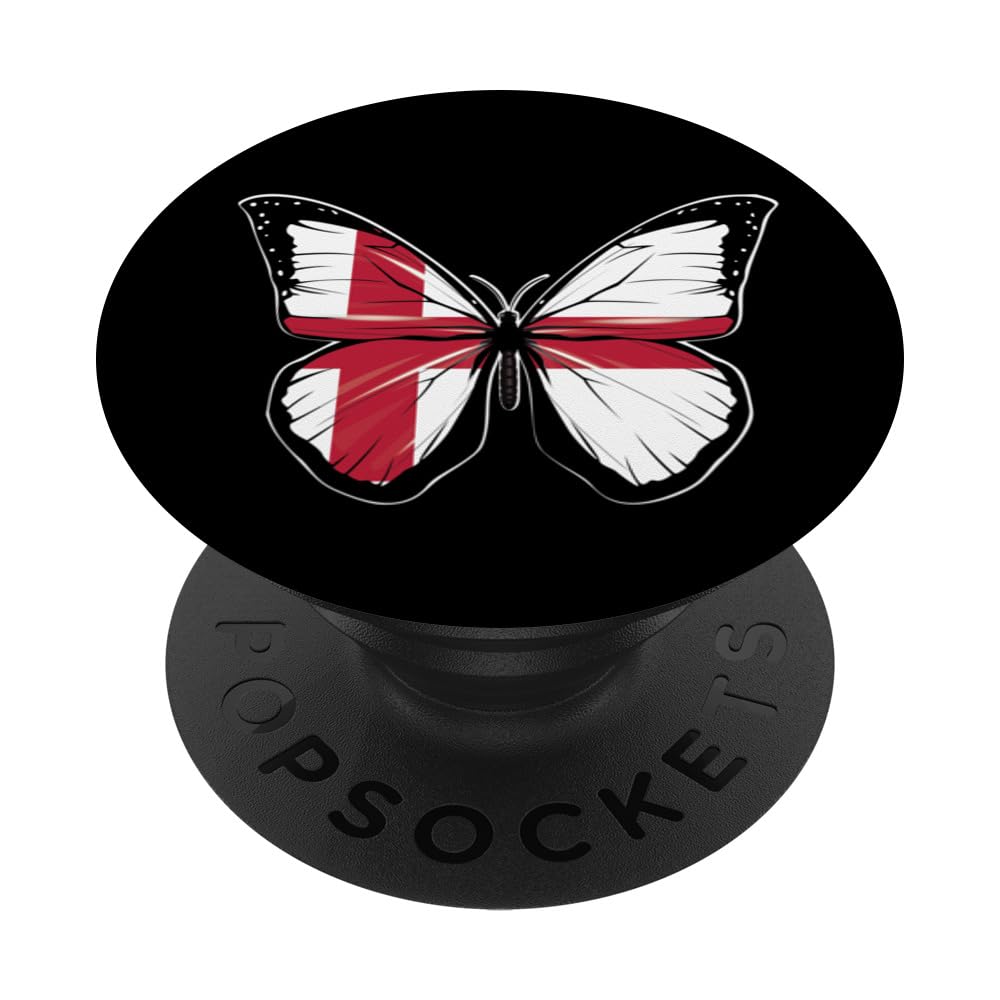 England Flag for English Men Women Kids King's Day PopSockets Swappable PopGrip, Black