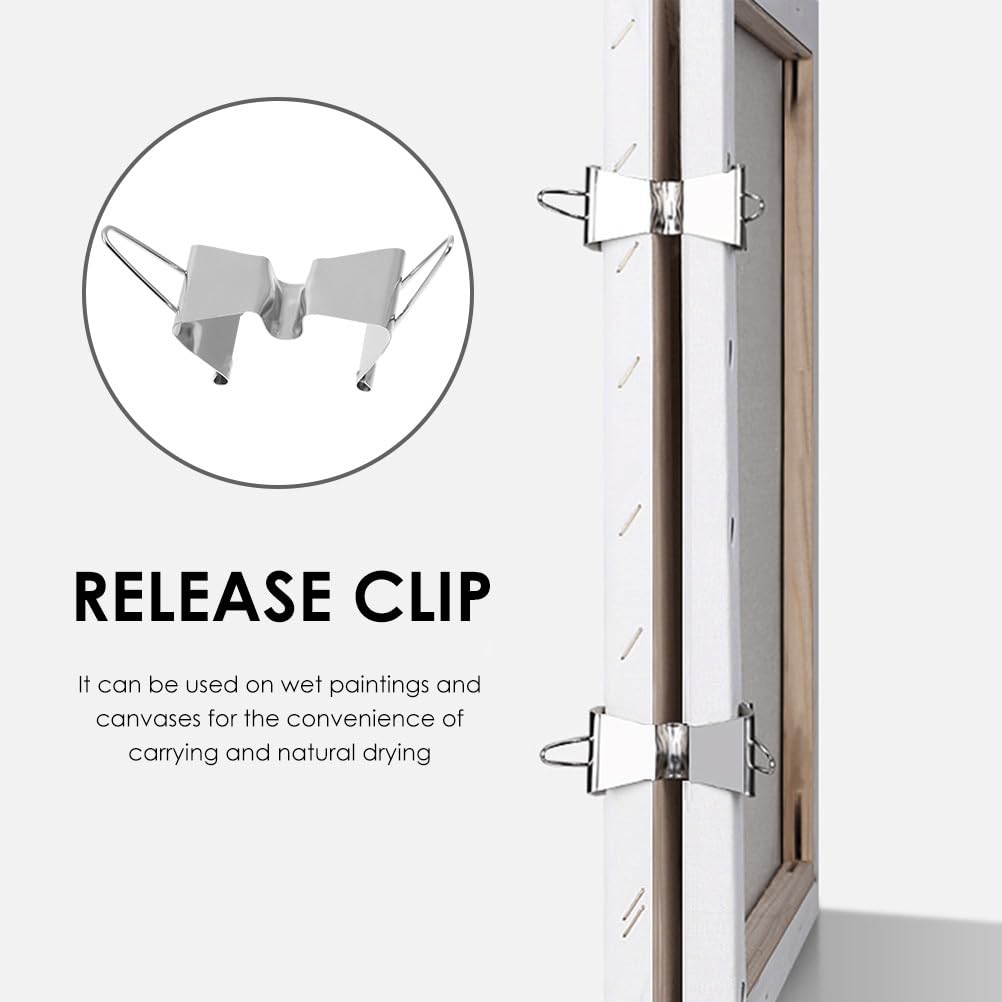 OATIPHO Wet Canvas Clips, 5pcs Stainless Steel Wet Canvas Carriers Clips Wet Canvas Holder Metal Artist Art Clamp Canvas Frame Separating Clip Wet Canvas Clamps Oil Painting Frame Divider - Image 4