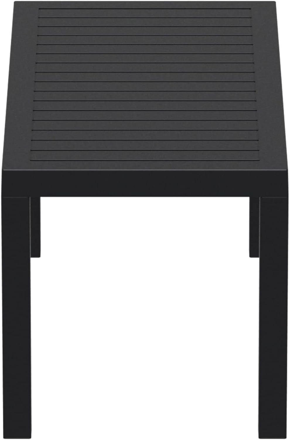 CC Home Furnishings 36" Black Patio Solid Rectangular Patio Resin Coffee Table