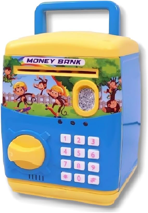 Umadiya Smart Sensor ATM Savings Money Bank with Electronic Lock - Premium Piggy Bank for Kids with Finger Print for Kids, Multi