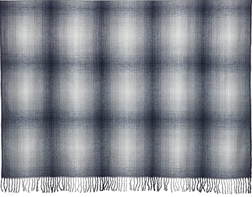 Arus Acrylic Highlands Collection Queen Size Tartan Plaid Design Throw Blanket Gray Blue, 60X80 Inches #TOP3