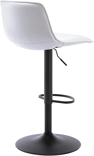 Miniatura 7 de Brage Living Taburete de bar ajustable, moderno taburete giratorio de piel sintética con respaldo, silla de bar curva sin brazos para cocina,