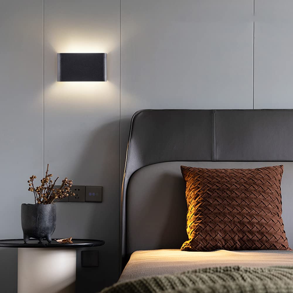Nowoczesna lampa ścienna nordycka czarna aluminiowa LED prostokątne kinkiety ścienne do wnętrz naścienna światło długa taśma latarnia ścienna do salonu