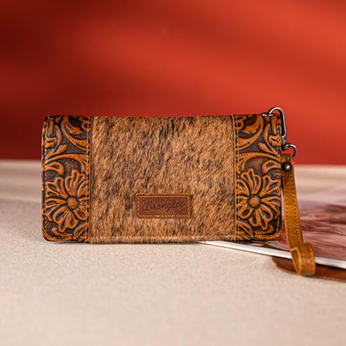 Image of Wrangler Wristlet Wallets Western Wallet for Women Floral Tooled Womens Wallet Boot Stitch Purses