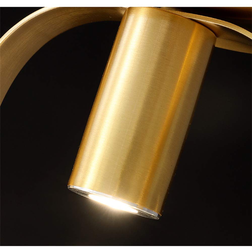 Lámpara de pared, lámpara de pared de Cristal de cobre con Luz cálida LED posmoderna, lámpara de pared de Ambiente sencillo nórdico para dormitorio, mesita de Noche, lámpara de pared de Fondo para TV