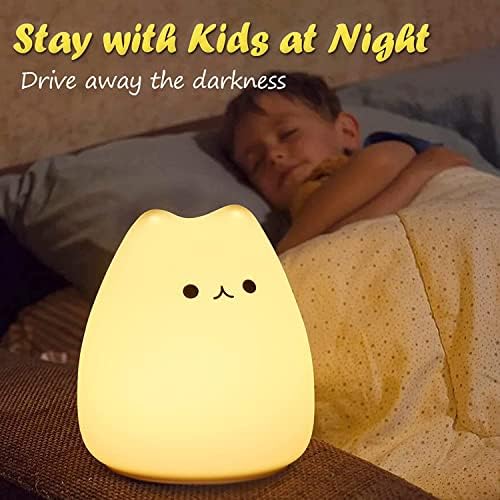 Cute Kitty Night Light for Kids, Cat Nursery Night Lights for Baby, Table Lamps Bedroom Decor for Children Toddler, LED Multicolor Light Gifts for Women Teen Girls Baby 6 51a9bXM0CjL. AC