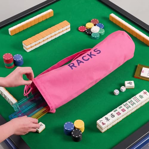 Bolsa rosa con cordón para rack de Mahjong miniatura 6