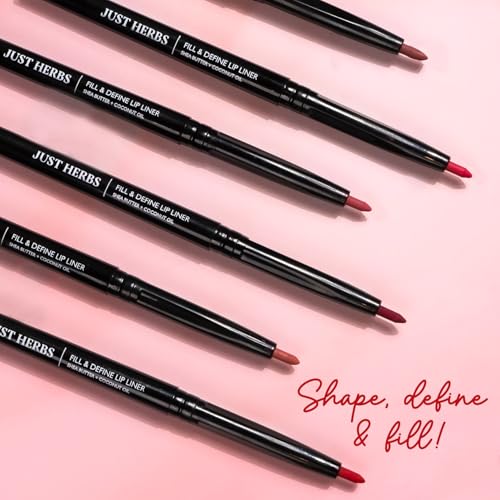 Image of Just Herbs Fill & Define Lip Liner with Shea Butter and Coconut Oil Transfer Proof Long Lasting Creamy Matte Finish Lip Liner (Caramel Carnival, 0.3g)