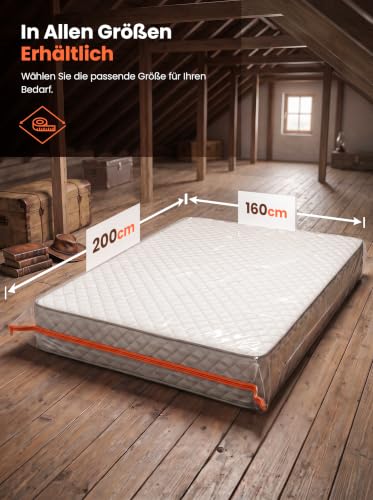 Matratzenhülle für Umzug 160x200 cm, wasserdicht Kunststoff Matratzenschutz – Ansicht 3