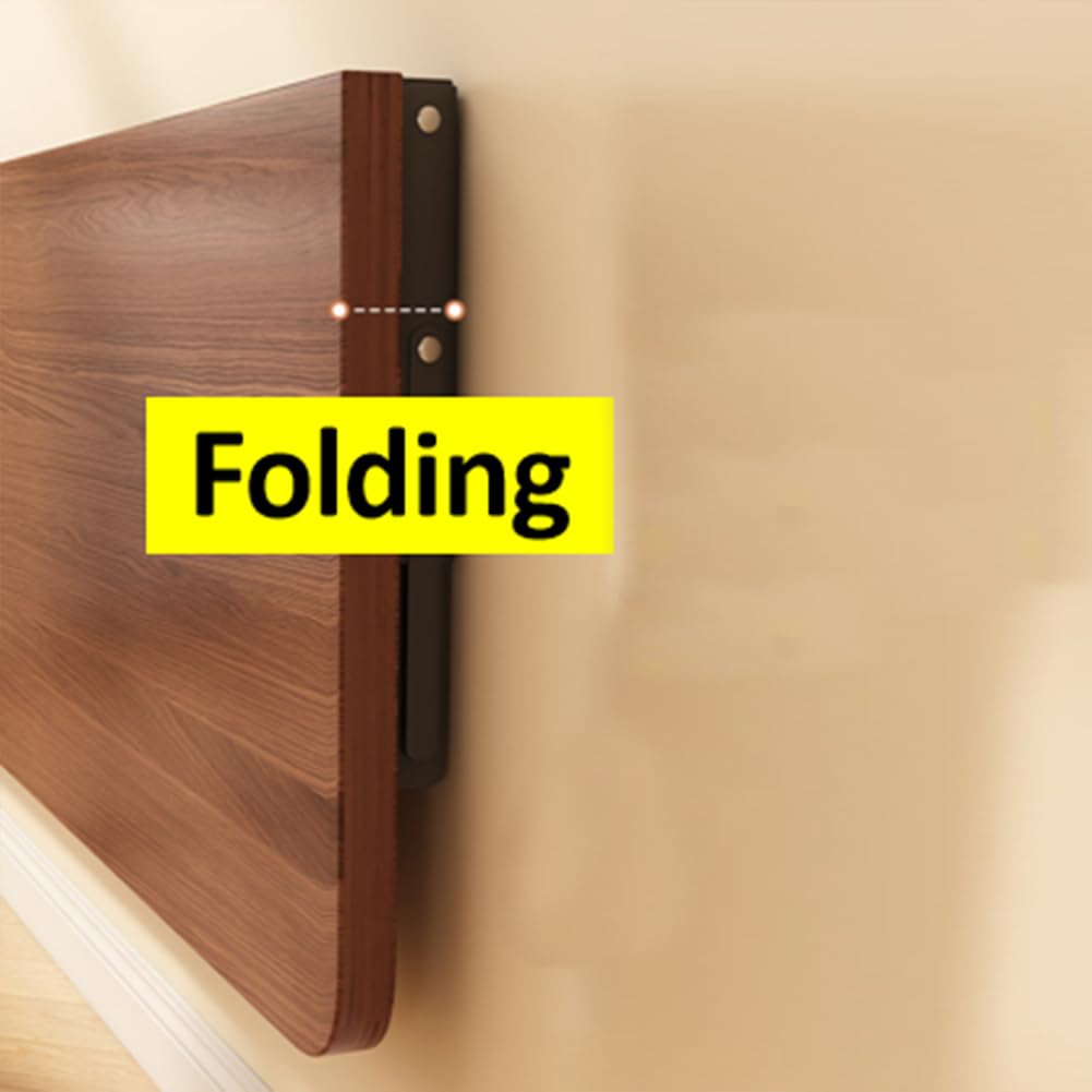 Shally Dogan Mesa de Pared Plegable 60 x 40 cm de Madera, estantería de Pared Plegable, Ahorra Espacio, versátil, Escritorio para Ordenador, Mesa de Comedor, salón, salón, baño, Cocina (Nogal)