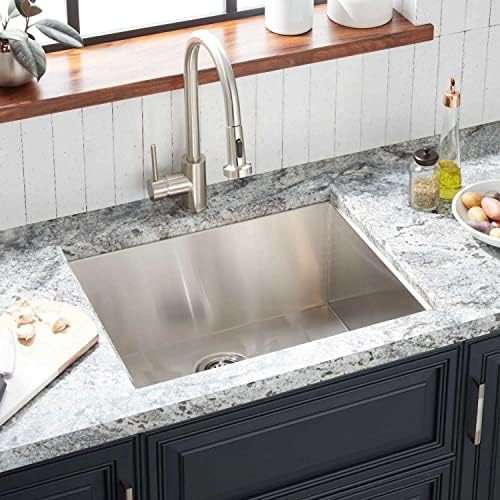 Signature Hardware 447676 Sitka 25" Drop In or Undermount Single Basin Stainless Steel Single Hole Kitchen Sink - Stainless Steel