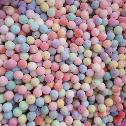 Cuentas redondas acrílicas de terciopelo multicolor de 10mm para bisutería 7