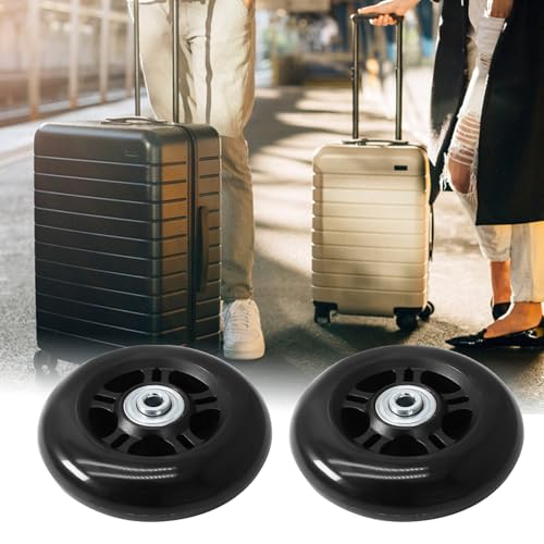Image of Luggage Wheels Replacement, 84 x 24mm, Black Rubber, 2pcs