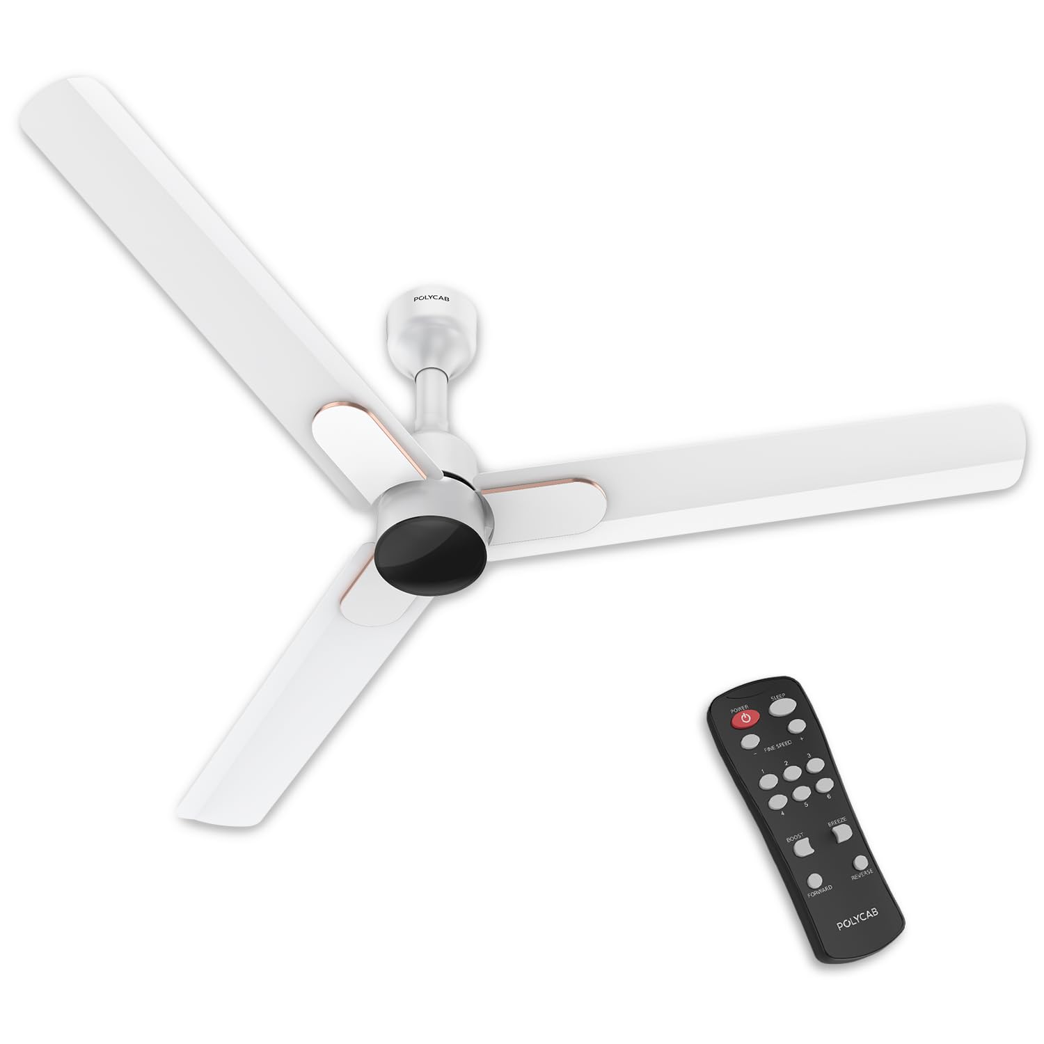 Polycab Wizzy Neo DLX 1200mm 5-Star BLDC, Remote Ceiling Fan for Living Room | 55% Energy Saving, High Air Delivery, 7 Speed Setting, Free Installation | 3-yr Warranty【Snow White】-image-5