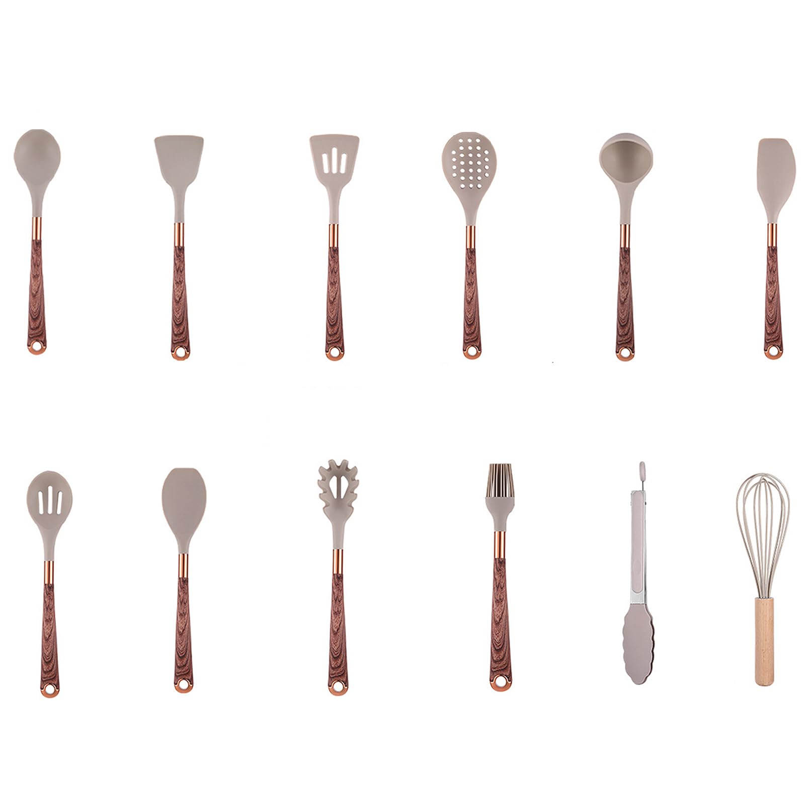 Küchenhelfer Set Silikon, 12 teiliges Silikon Küchenhelfer Kochbesteck Set, Hitzebeständiger Küchenhelfer Set mit Aufbewahrungseimer,Gesund & Antihaft Küchenutensilien Set
