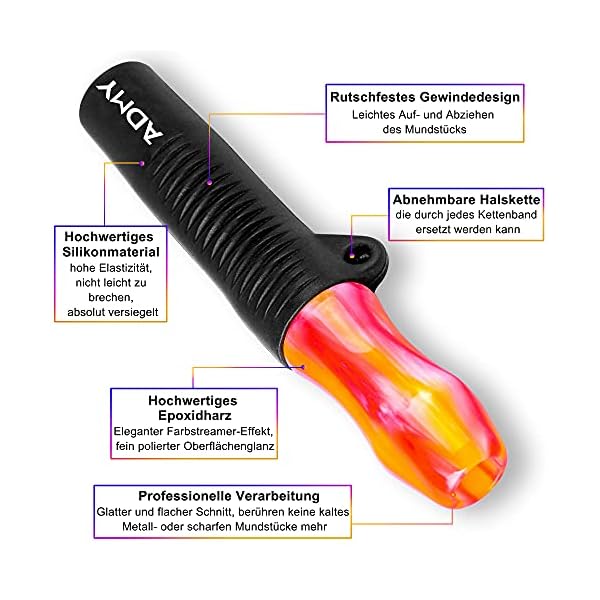 ADMY Shisha Hygiene Mundstück｜Edles Epoxidharz Mundstück Set für alle Shisha Griff｜Hygienemundstück wiederverwendbar… – Bild 4