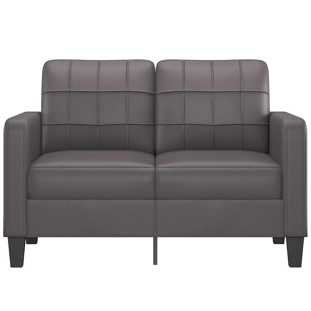 Sofá de 2 plazas de piel sintética gris sofá 120 cm ancho asiento