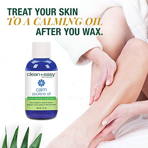 Clean + Easy Calm - Azulene Oil, Use To Soothe Sore Irritated Skin, Remove Wax Residue After Hair Removal - Post Waxing Care Solution For Sensitive Skin, 2 Oz #TOP1