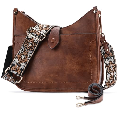 VX VONXURY Crossbody Purses for Women Shoulder Bag with Guitar Strap Trendy Handbag with Zipper and Buckle Closure