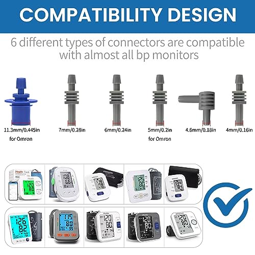 ZIQING Small Replacement Blood Pressure Cuff 3.9\'\'-7.5\'\' (10-19CM) - Dog Use BP Cuff Replacement Cuff Compatible with Omron and Other Blood Pressure Monitors for Home Use with 6 Connectors