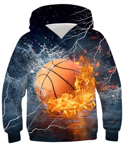 Image of Lovekider Boys Hoodies Sweatshirt Cool 3D Print Pullover with Big Pocket for Kids Fashion Warm Winter 6-16 Years