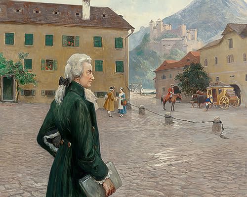 Impression d'art le Jeune Mozart à Salzbourg, grand tableau toile décoration 60x90