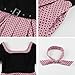 50s Style Dresses for Women Vintage Short Sleeve Swing Dress 1950s Dresses Polka Dot Retro Audrey Hepburn Flamenco Church Tea Party Dress Rockabilly Clothes for Women Dark Pink Black L