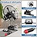Tujoe 2 Pcs Portable Car Fan with Car Cigarette Lighter Electric Cooling 12 Volt Oscillating Fan 12 Volt Fan Automobile Vehicle 360 Degree Swivel Fan with Clip for Car Truck Supplies, Black (10 Inch)