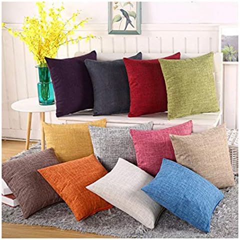Coliang Beautiful Pillow Case, Fashion 8 Color Solid Pillowcase Simple Plain Decorative Cushion Cover Home Decoration Products Sofa Car Chair Pillow Case 18x18 Inch 45x45CM [No Insert] - Black Cover