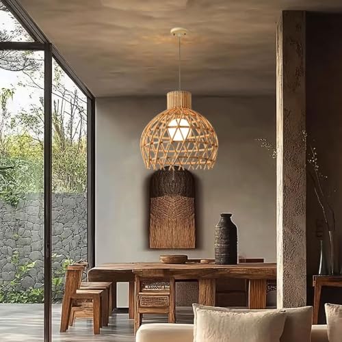 Suspension rustique en bambou pour petite table à manger cosy - 4