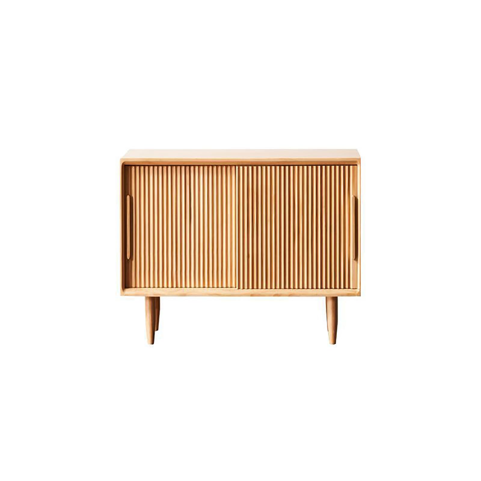 Banc de rangement en bois massif de 60 cm avec portes coulissantes