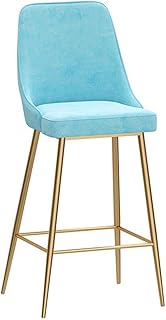 ZJYWMM Tabouret de Bar Tabouret de Cuisine pour la Maison 65/75cm Tabouret de vanité Tabourets de comptoir rembourrés en Velours Moderne pour Cuisine, Bistro, café (Couleur : Bleu Ciel, T