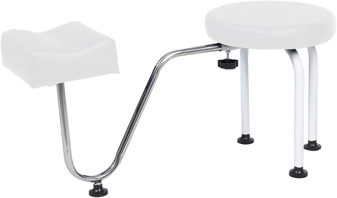 COSTWAY Pedicure Nail Stool Station Manicure Tattoo Foot Footrests Adjustable Leg Rest Chair Kit (White)