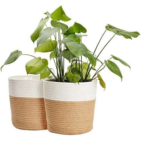 Juvale 2 Pack Decorative Jute Planter Cover