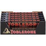 Toblerone Swiss Dark Chocolate Candy Bars with Honey and Almond Nougat, 20 - 3.52 oz Bars