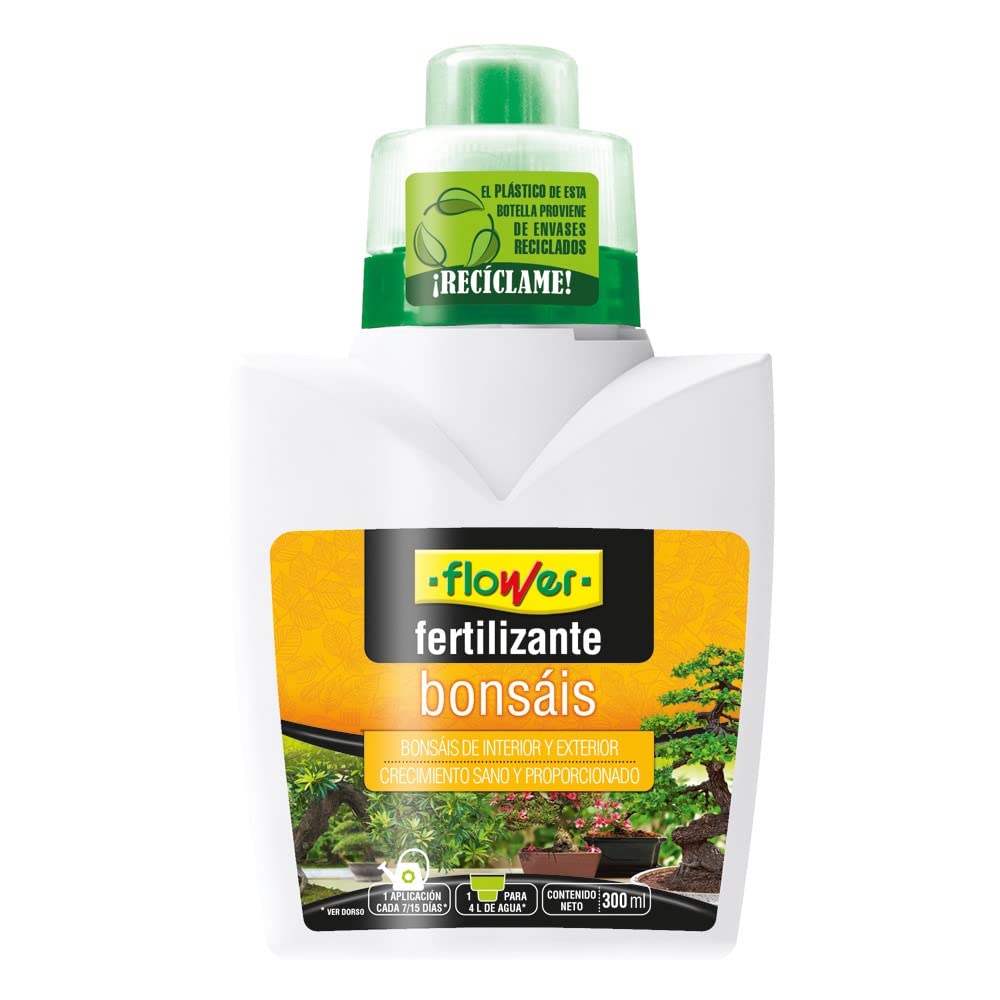 Flower - Fertilizante Líquido para Bonsáis 300 ml, Asimilación Óptima de Nutrientes con Aminoácidos Naturales, Ideal para Interior y Exterior, Tamaño: 9.3x6.2x15.2 cm