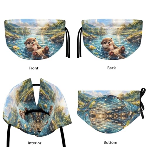 Image of Tea Cozy Otter Print Dust Proof Insulating Teapot Dust Cover Vintage Decorative Theme Teapot Insulation Cover with Drawstring Keep Breakfast Warm