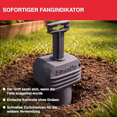SWISSINNO Wühlmausfalle PRO SuperCat - Effiziente Schlagfalle gegen Feld- & Wühlmäuse, Patentierter Auslösemechansimus… – Ansicht 5