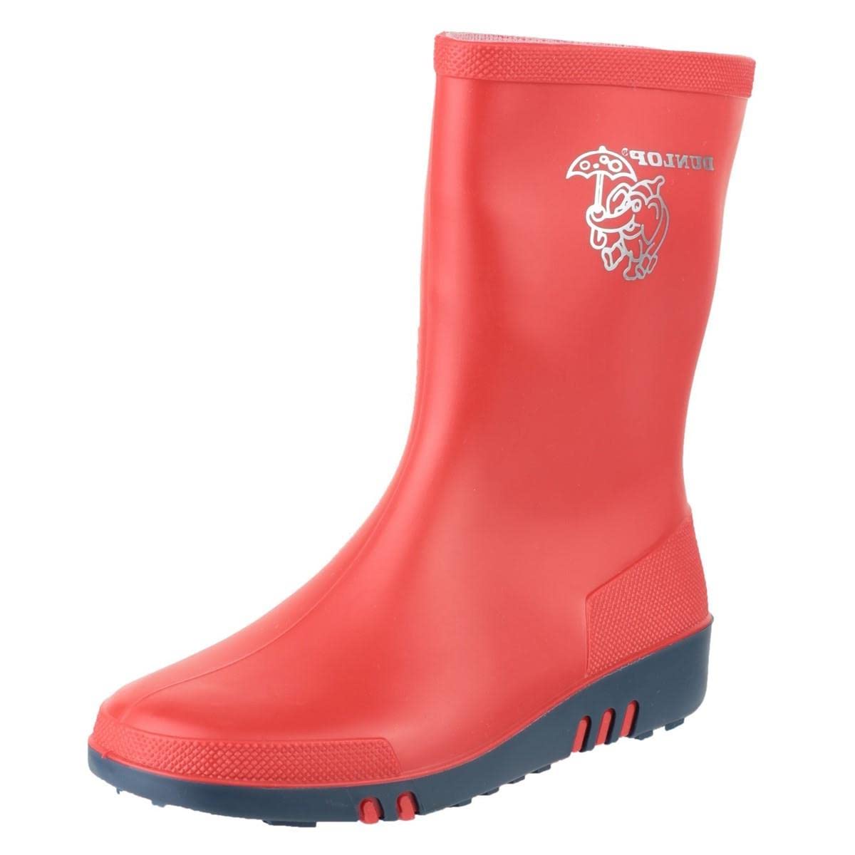 Dunlop Mini Childens Wellingtons Red/Black Size 24 21816-35136-06 Zoro Uk